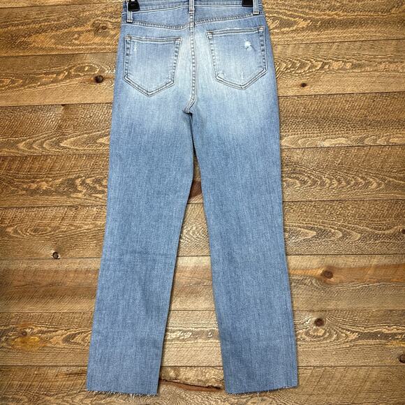 L'Agence High Rise Straight Leg Ankle Length Distressed Jeans Size 25 NWT - Picture 3 of 4